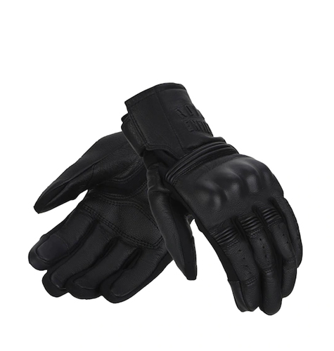 Men Black Leather Riding Gloves